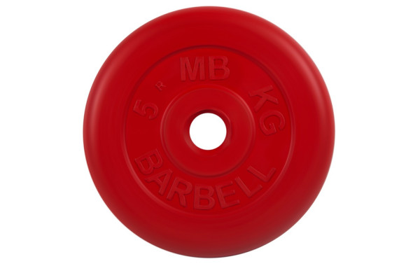 Диск обрезиненный d26мм MB Barbell MB-PltC26-5 5 кг красный 600_380