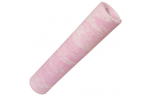Коврик для йоги 173х61х0,3см Sportex ЭВА E40025 розовый Мрамор (147-005) 600_380