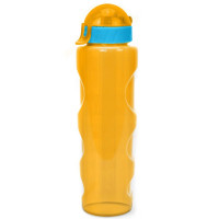 Бутылка для воды LIFESTYLE со шнурком, 700 ml., anatomic, прозрачно/желтый КК0161