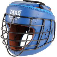 Шлем для рукопашного боя с защитной маской (иск.кожа) Jabb JE-6012, синий, размер