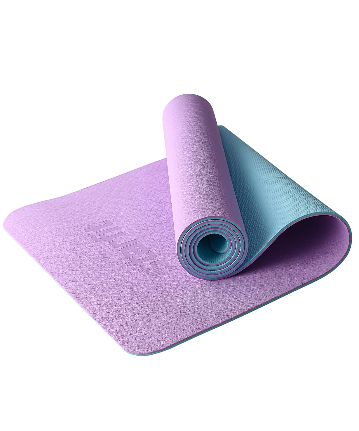 Коврик для йоги и фитнеса Star Fit FM-201, TPE, 183x61x0,6 см, фиолетовый пастель/синий пастель 1230_1479