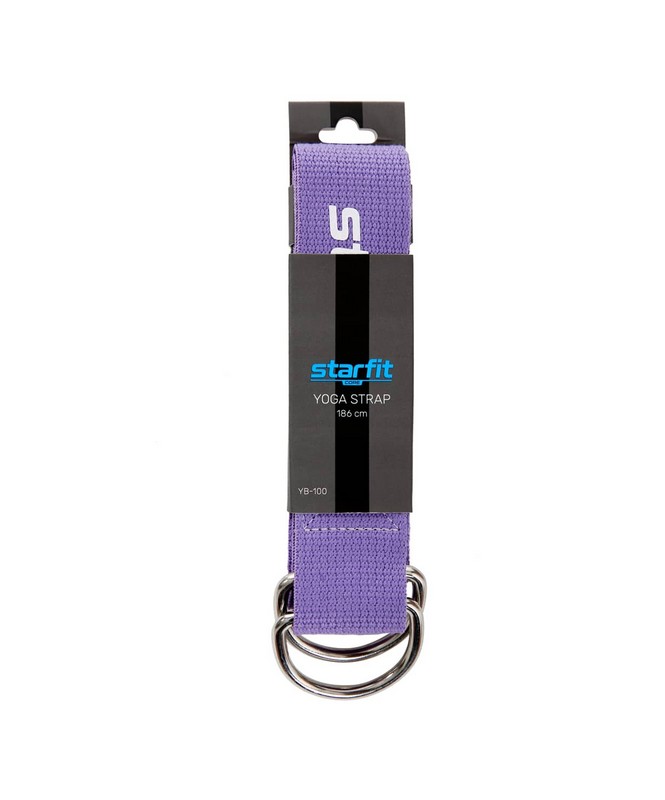 Ремень для йоги Core 186 см Star Fit хлопок YB-100 фиолетовый пастель 665_800