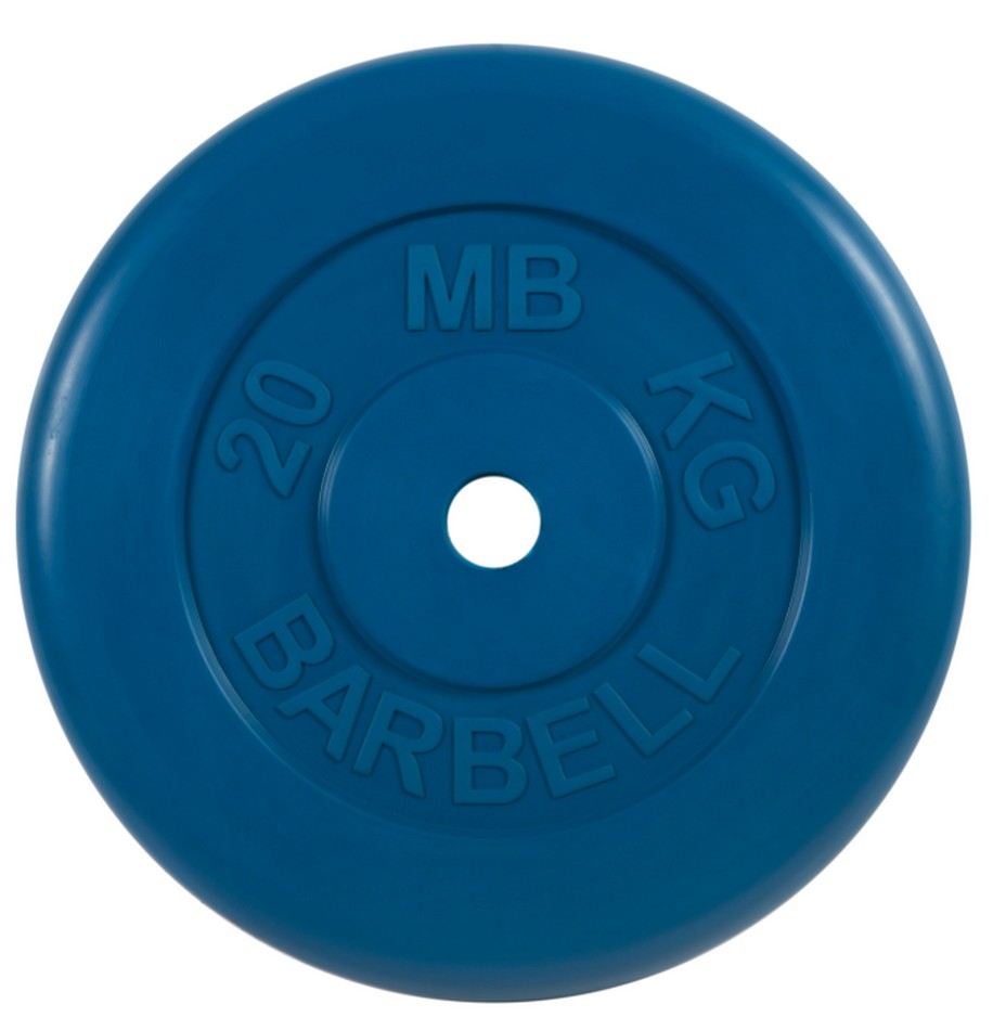 Диск обрезиненный d26мм MB Barbell MB-PltC26-20 20 кг синий 928_950