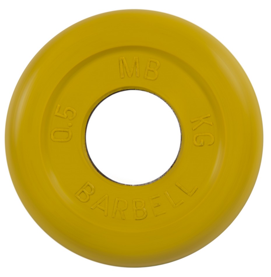 Диск обрезиненный d26мм MB Barbell MB-PltC26-0,5 0,5 кг желтый 930_950
