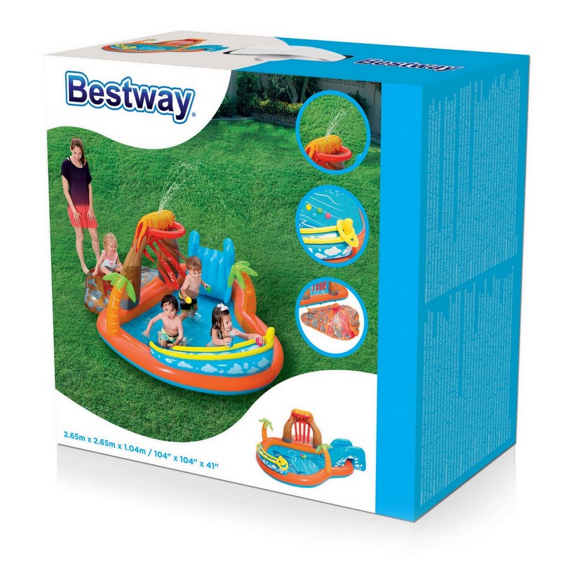 Детский игровой бассейн с принадлежностями Bestway Вулкан 265х265х104 см 53069 800_800
