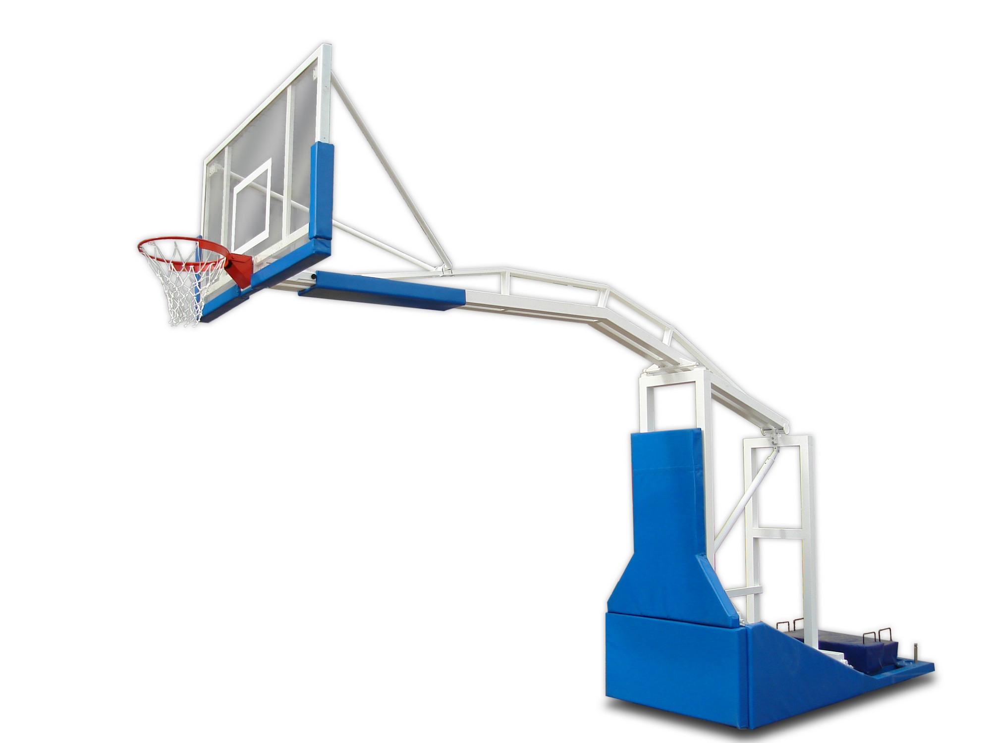 Стойка баскетбольная ФСИ мобильная складная, с выносом 2,25м, с электроподьемом стрелы, без противовесов 9108 2000_1500