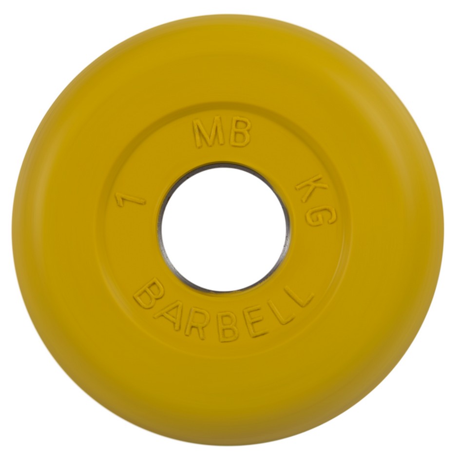 Диск обрезиненный d31мм MB Barbell MB-PltC31-1 1 кг желтый 942_950