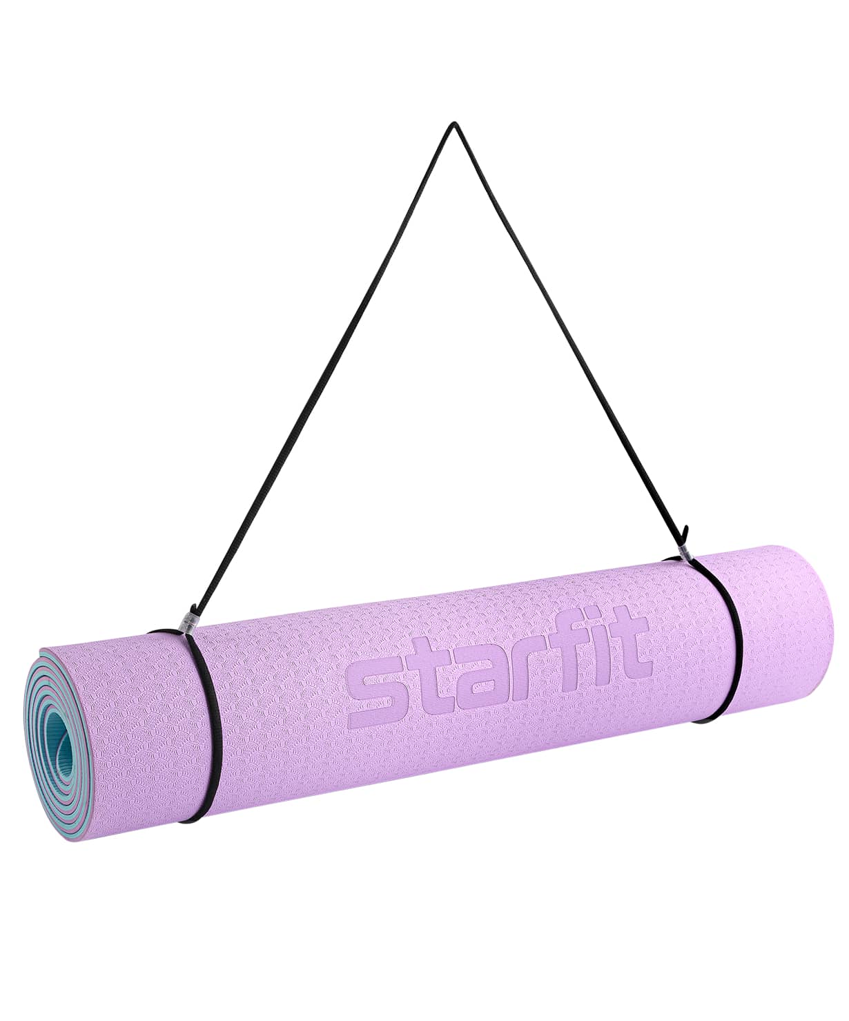 Коврик для йоги и фитнеса Star Fit FM-201, TPE, 183x61x0,6 см, фиолетовый пастель/синий пастель 1230_1479