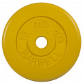 Диск обрезиненный d51мм MB Barbell MB-PltC51-15 15кг желтый 120_120